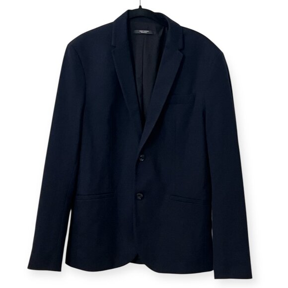 ZARA Essentials Navy Blazer M Medium Slim Fit Daily Outfit Jacket 2 Button - Picture 1 of 12